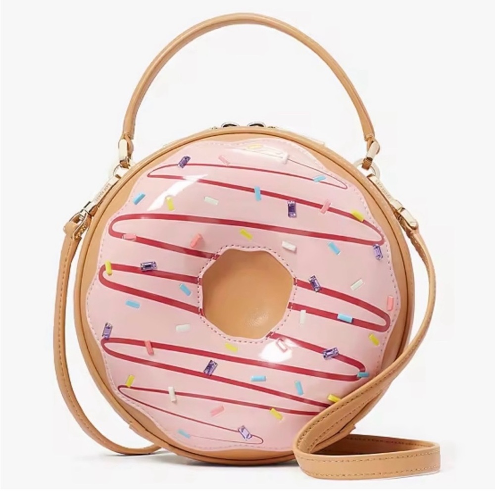 Kate Spade Donut Top Handle Crossbody Bag 7.24”H x 7.24”W x 4”D Smooth Leather - Picture 1 of 11